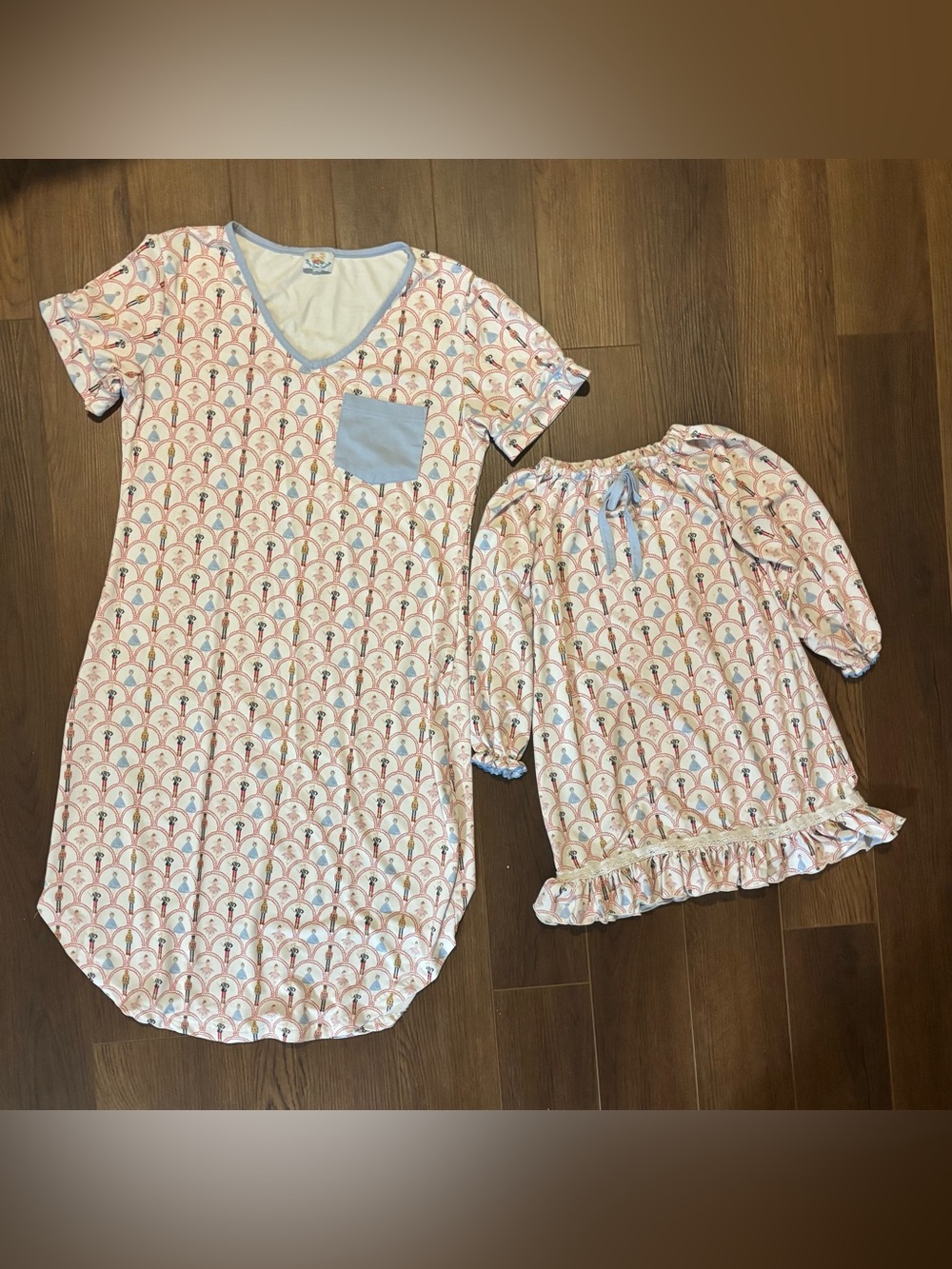 Busy Bees Smocks Mom & Daughter Matching Nutcracker Nightgowns